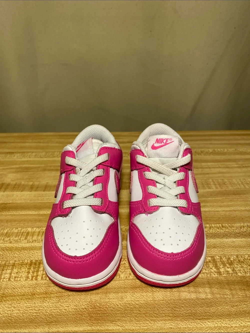 Nike Dunk Low Toddlers Pink White Sneakers size 8c